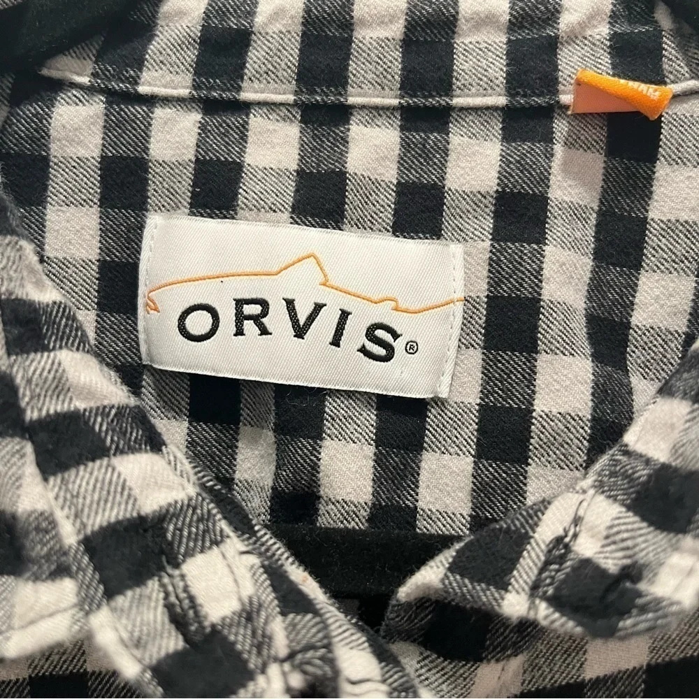 Black and White Orvis Long Sleeve Button Down Shirt Size M - Picture 5 of 8